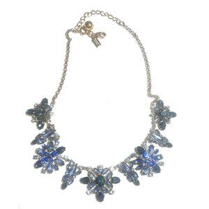 Kate Spade Necklace Snowy Nights Blue Crystal Floral Cluster Rose Gold Tone